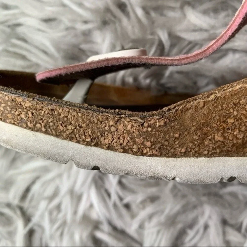 Birkenstock Gizeh Birko-Flor metallic pink sandal women’s shoe size 37 US 6 6.5